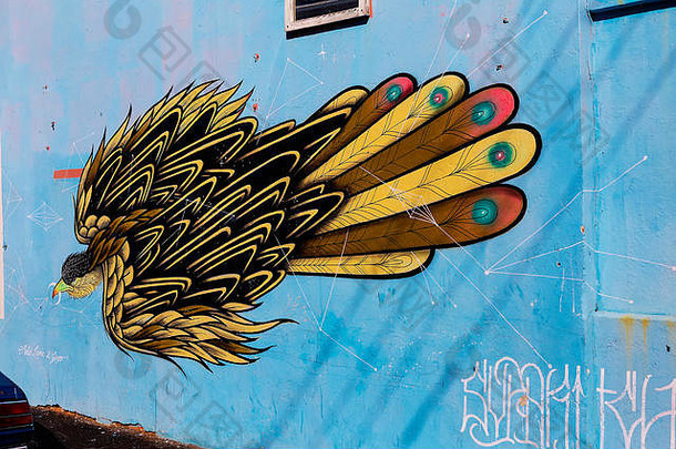 街头艺术，伍德斯托克，开普敦，南非。