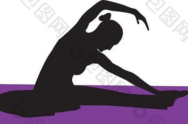 女人瑜伽普拉提伸展运动练习