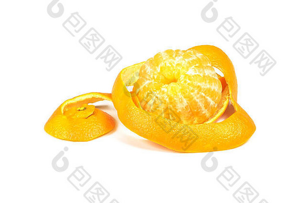 白色背景谎言去皮橙色橙色谎言橙色皮