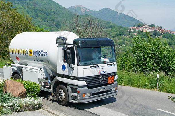 布雷诺瑞士气体卡车路马尔坎通谷意大利部分瑞士
