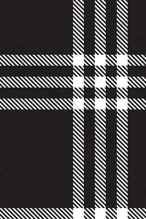 黑色的白色格子格子呢无缝的模式经典格子网纹格子呢模式合适的衬衫印刷织物纺织品