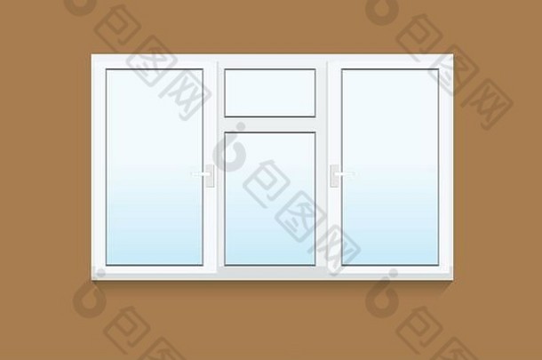 传统的白色关闭窗口现实的窗口元素体系结构室内设计