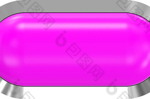 Web按钮3d-紫色光泽金属框架真，易于扩展-3d渲染