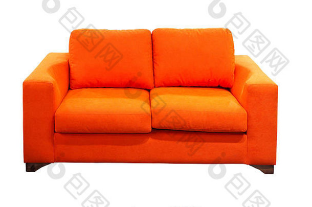 橙色沙发，包括剪辑路径