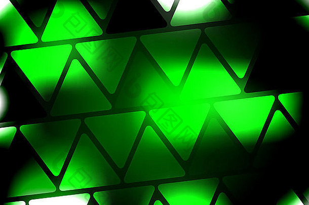 绿色抽象背景-绿色阴影中的三角形形状