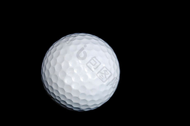 白色高尔夫球球孤立的黑色的背景