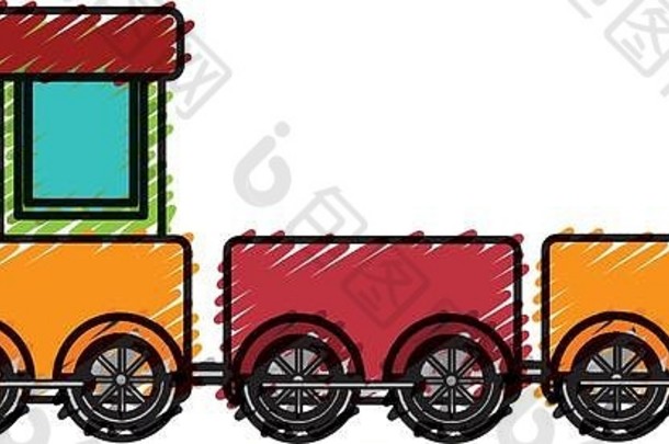 可爱的火车玩具图标