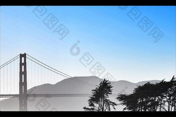 旧金山大桥侧影