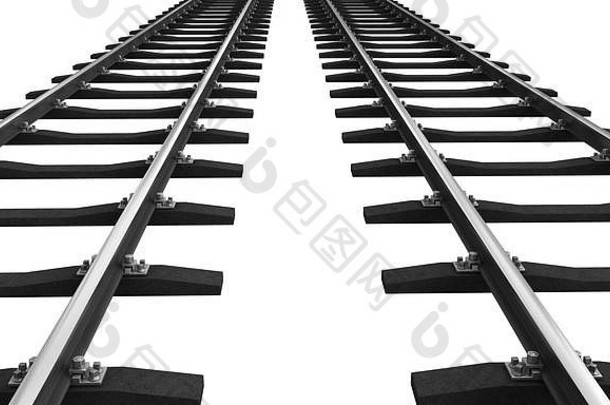 呈现火车Rails孤立的白色背景