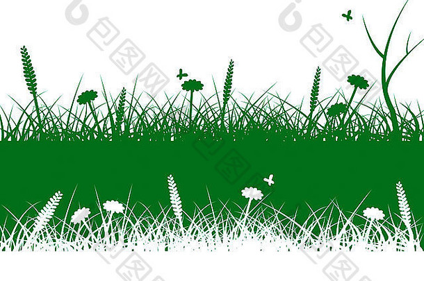 自然景观指示绿色草树