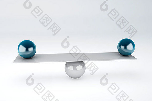 图像蓝色的球体平衡插图