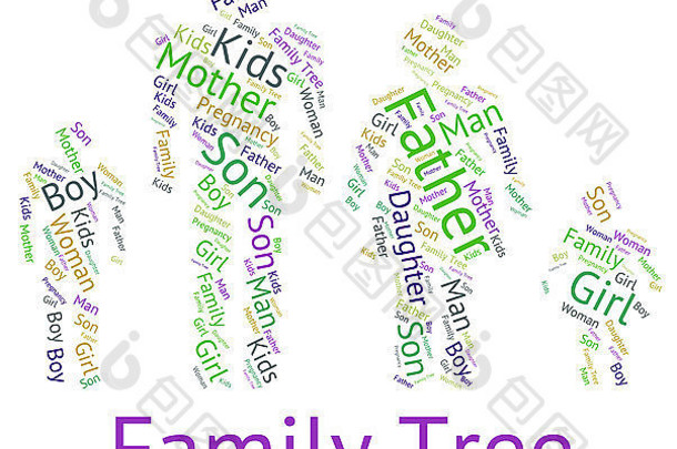 家庭树意义词遗传父母