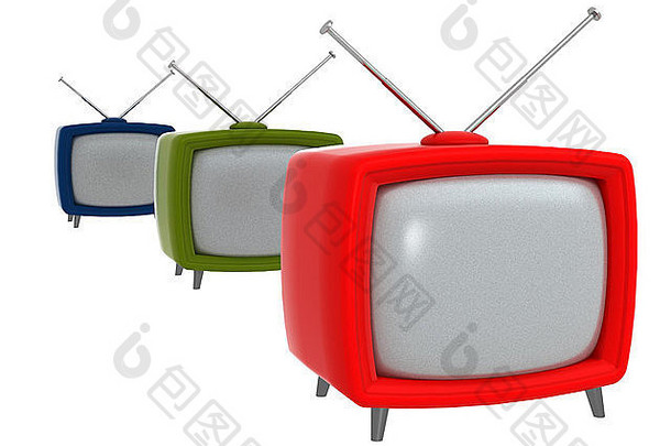 20世纪60年代老式电视机-电脑艺术系列