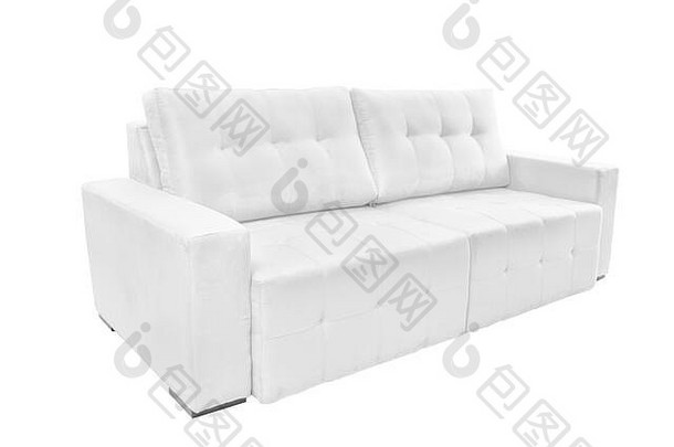 白色背景上一张漂亮的现代沙发的摄影棚照片