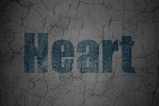 医学理念：心脏在垃圾墙上的背景