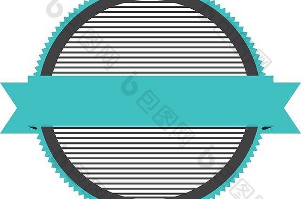现实的颜色圆形形状邮票条纹内部装饰丝带