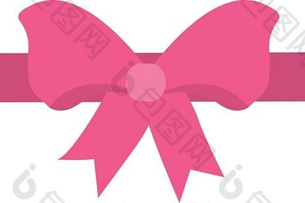 粉红色的丝带弓装饰