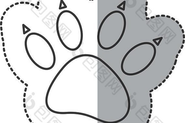 贴纸爪子打印可爱的狗动物