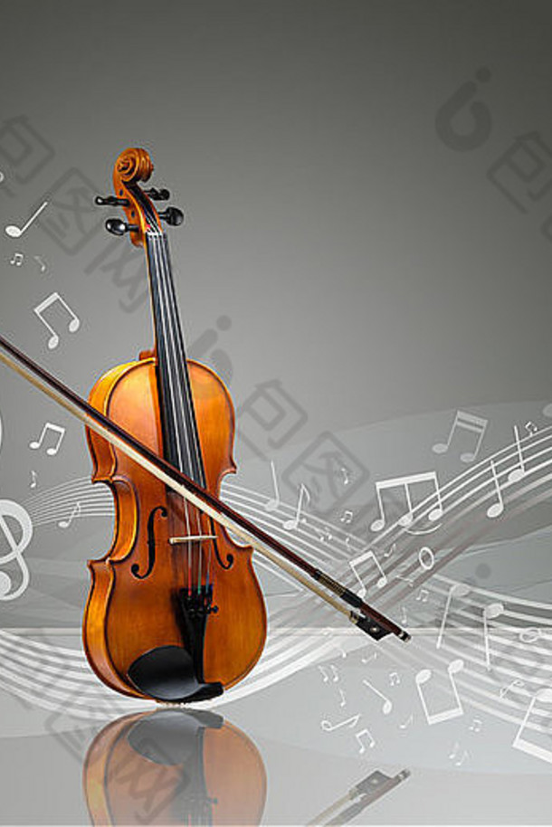 小提琴和小提琴用音符演奏