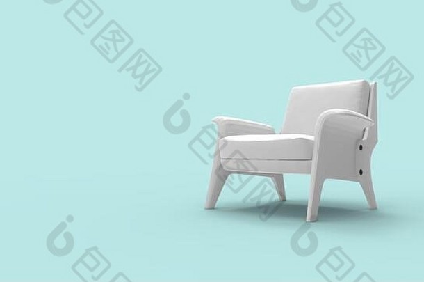 呈现白色设计椅子孤立的工作室背景