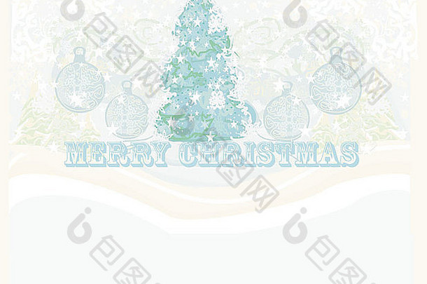 抽象圣诞树卡片