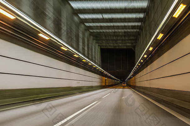 开车车隧道丹麦瑞典模糊运动