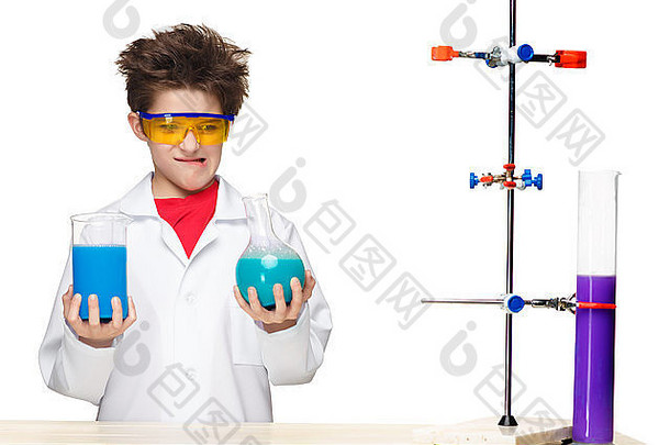 男孩化学家实验化学流体<strong>实验室</strong>