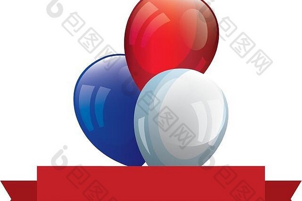 气球氦白色红色的蓝色的