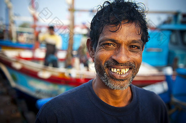 斯里兰卡渔民。