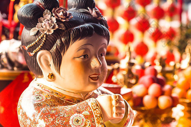 中国人一年神坚持红色的香能牺牲神传统的庆祝活动