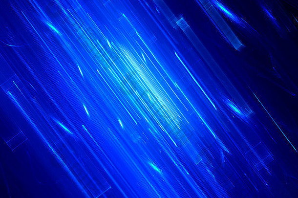 太空中的蓝色发光线，技术抽象背景
