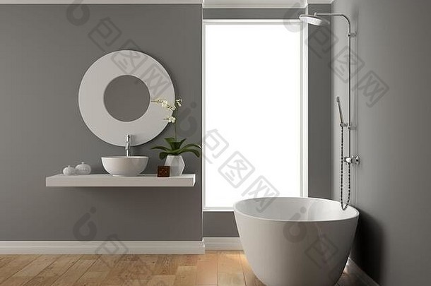 浴室内部3D渲染