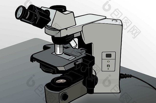 显微镜实验室桌子上