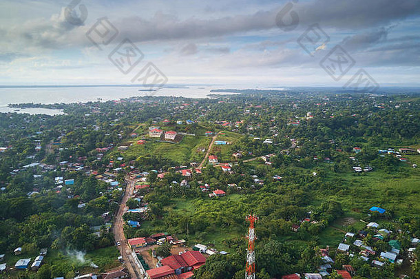 布卢菲尔兹小镇尼加拉瓜空中无人机视图