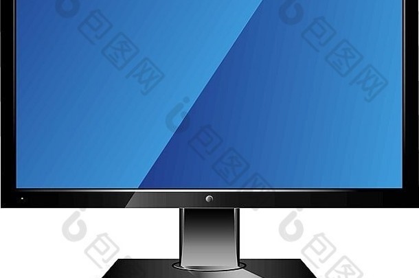 白色背景的现代宽屏幕LCD电脑屏幕