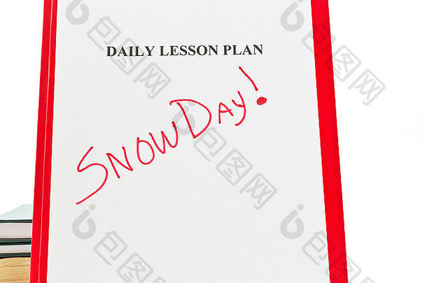 每天教训计划表红色的文件夹雪一天写