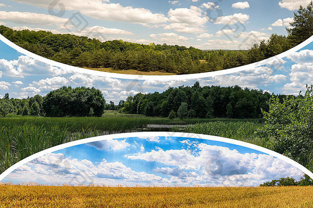 拼贴画风景图片自然背景照片波兰