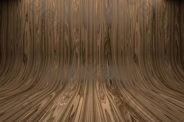 空木工作室弯曲的地板上黑暗背景纹理复制空间合适的种类显示产品目的