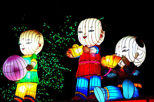 灯灯笼中国中国人节日晚上视图景观旅行网站光展览不错的传统的户外春天