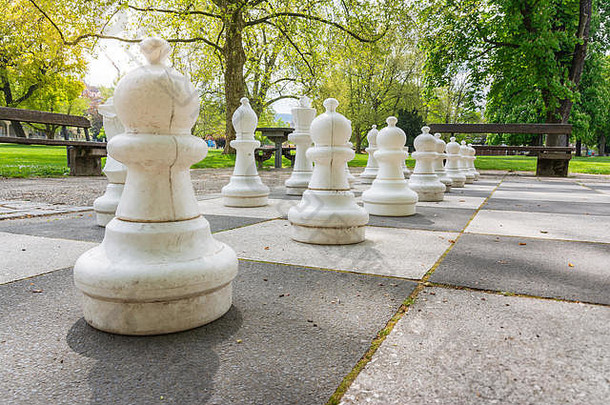 棋子棋盘户外广场公园大型战略沥青