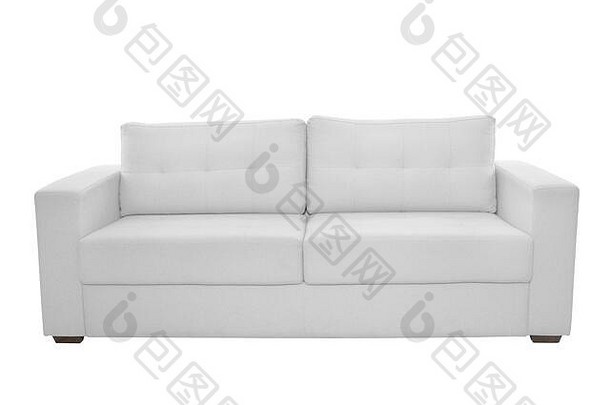 座位舒适的颜色织物沙发孤立的白色背景