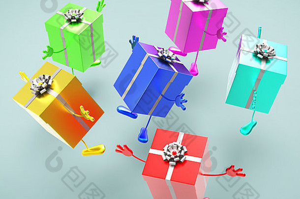 礼品盒庆祝活动展示庆祝包装和庆祝活动