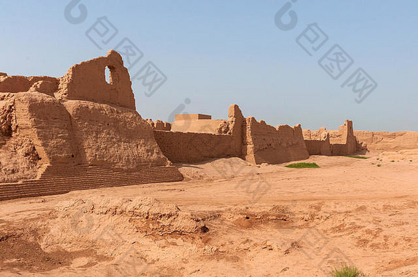 视图高昌故城废墟城市吐鲁番新疆中国