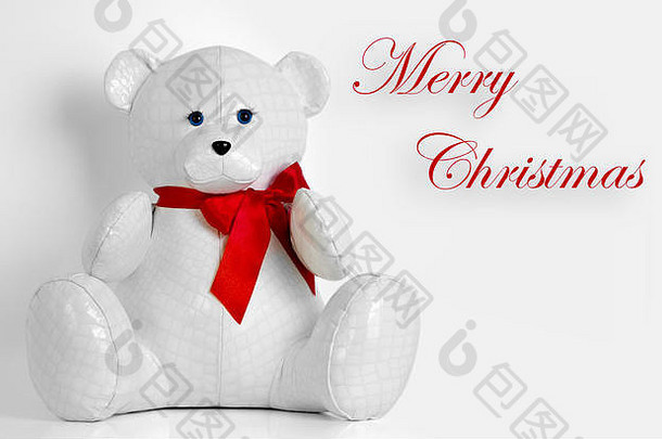 美丽的玩具熊祝愿快乐圣诞节