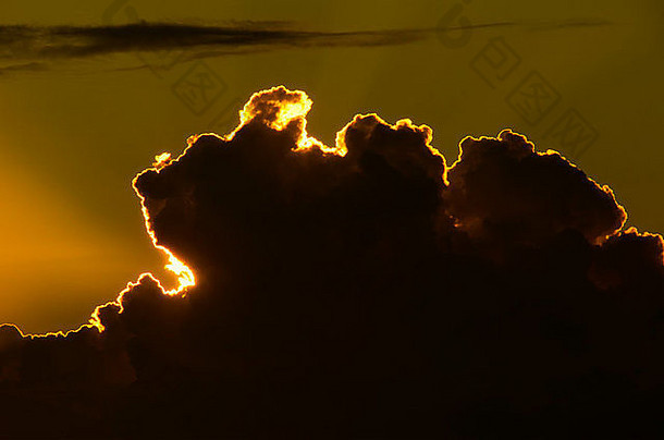 约翰维珍岛屿设置太阳照亮大幅定义边缘云金光维珍岛屿加勒比