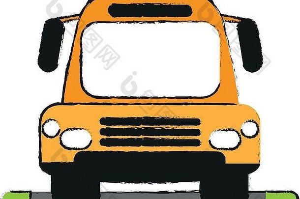 公共汽车画插图