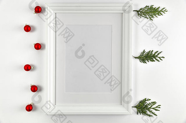 白色墙框架图片背景圣诞节作文冬天时间复制空间