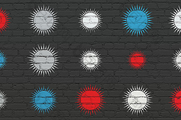 旅游概念太阳图标墙背景