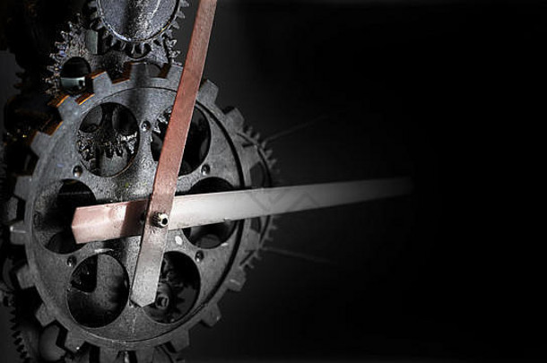 复古的生锈的机械师时钟齿轮工业古董技术项目