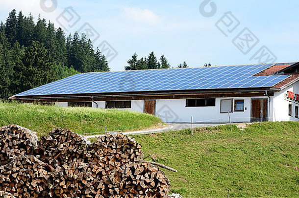 替代能源创建农场太阳能面板roor